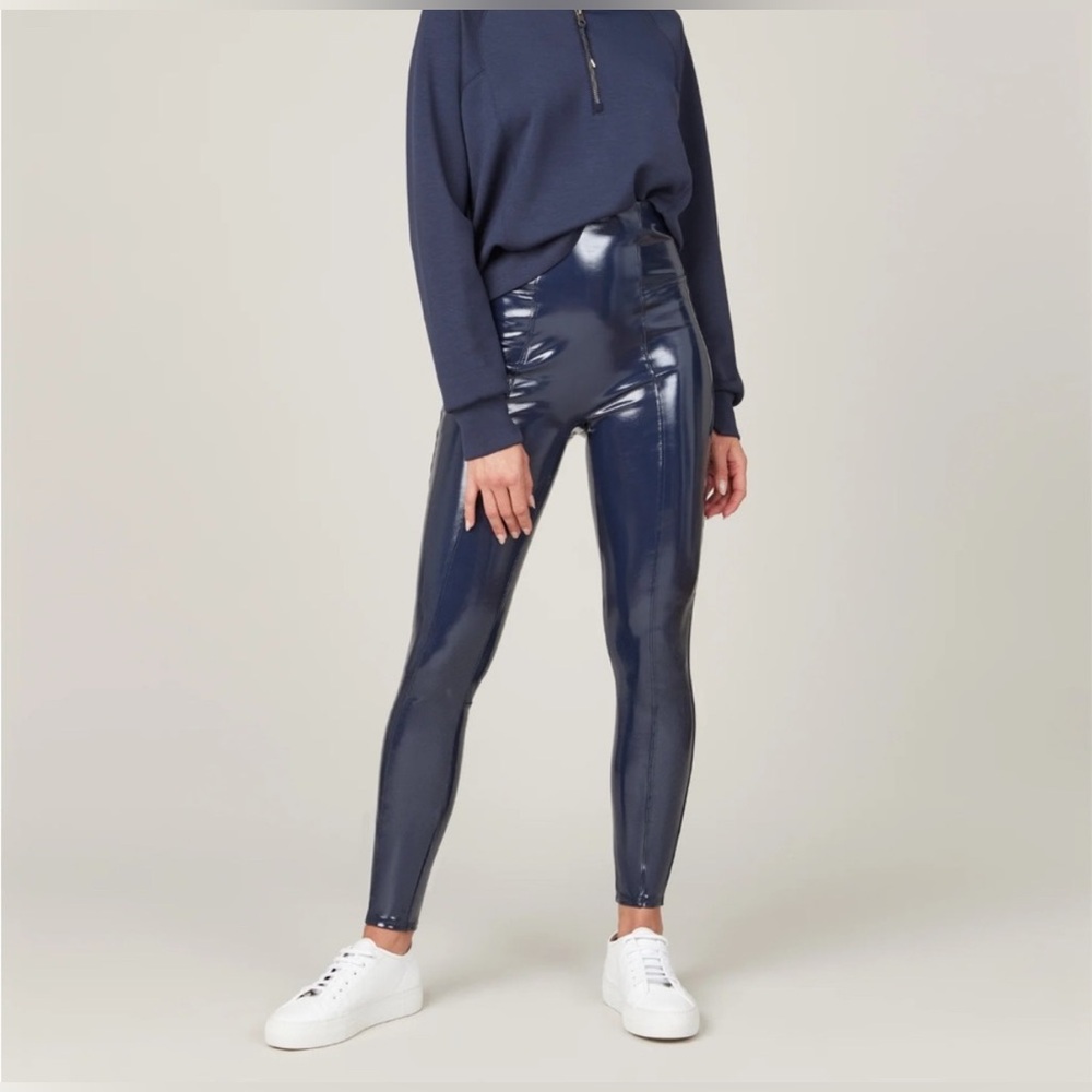 Spanx Latex Navy Leggings